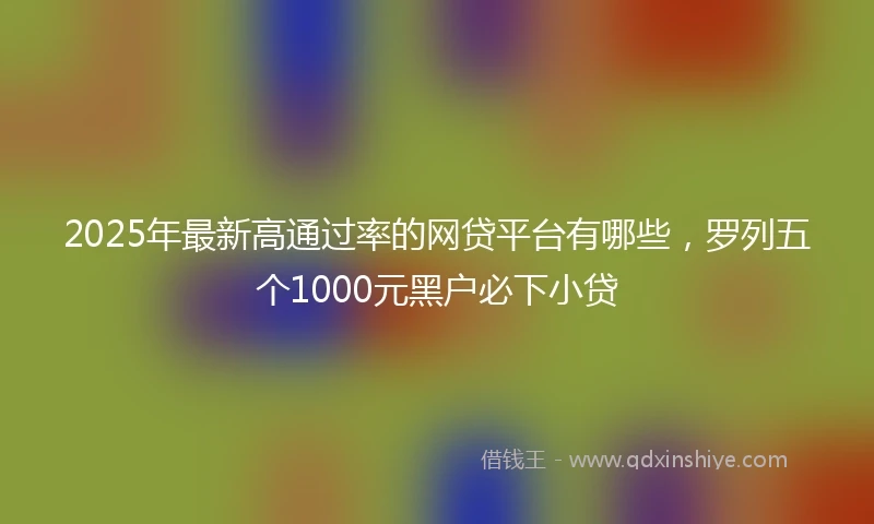 2025年最新高通过率的网贷平台有哪些，罗列五个1000元黑户必下小贷