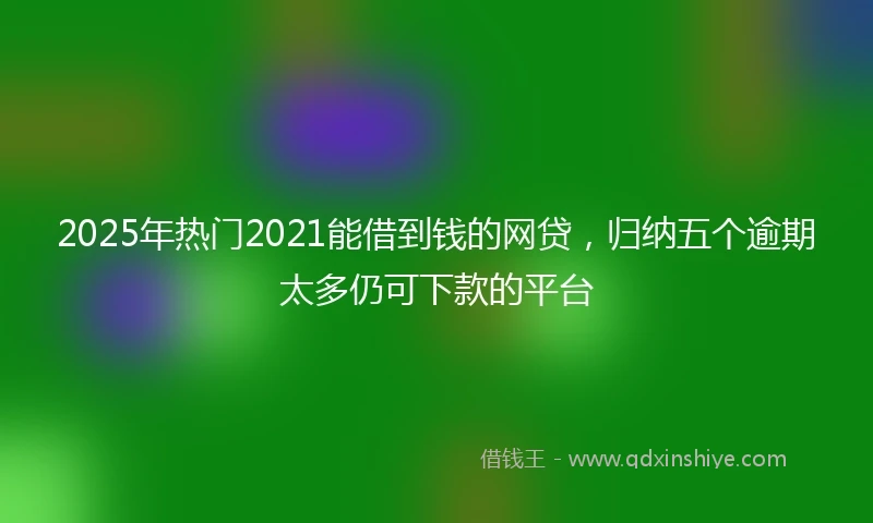 2025年热门2021能借到钱的网贷，归纳五个逾期太多仍可下款的平台
