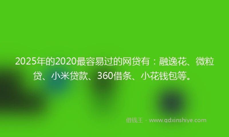 2025年的2020最容易过的网贷有：融逸花、微粒贷、小米贷款、360借条、小花钱包等。