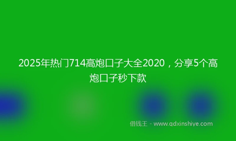 2025年热门714高炮口子大全2020，分享5个高炮口子秒下款