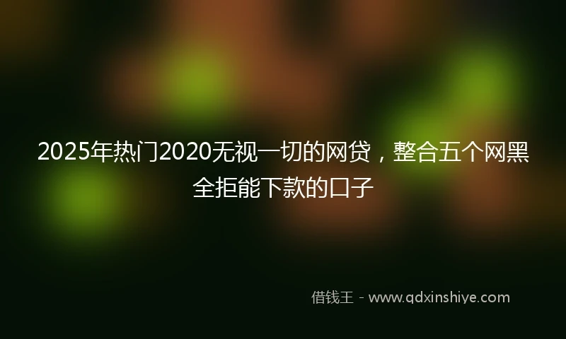 2025年热门2020无视一切的网贷，整合五个网黑全拒能下款的口子