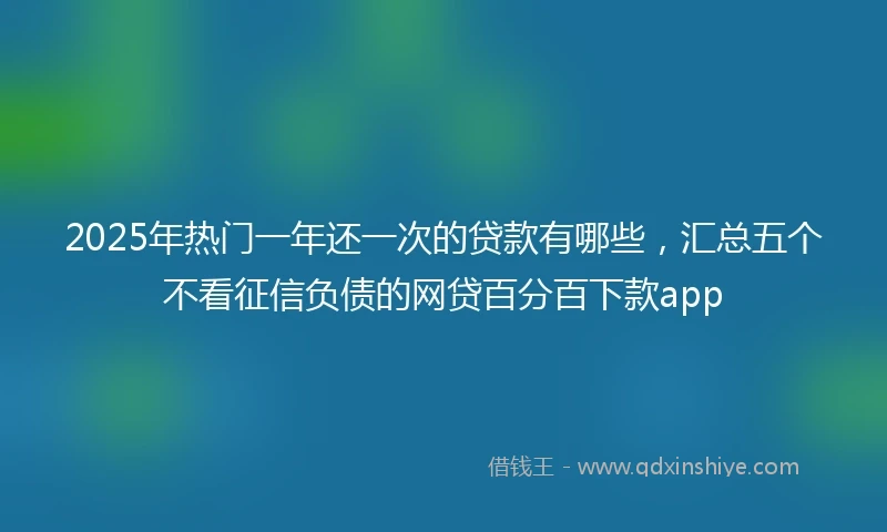 2025年热门一年还一次的贷款有哪些，汇总五个不看征信负债的网贷百分百下款app