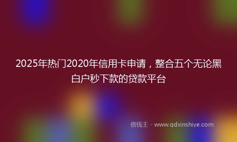 2025年热门2020年信用卡申请，整合五个无论黑白户秒下款的贷款平台