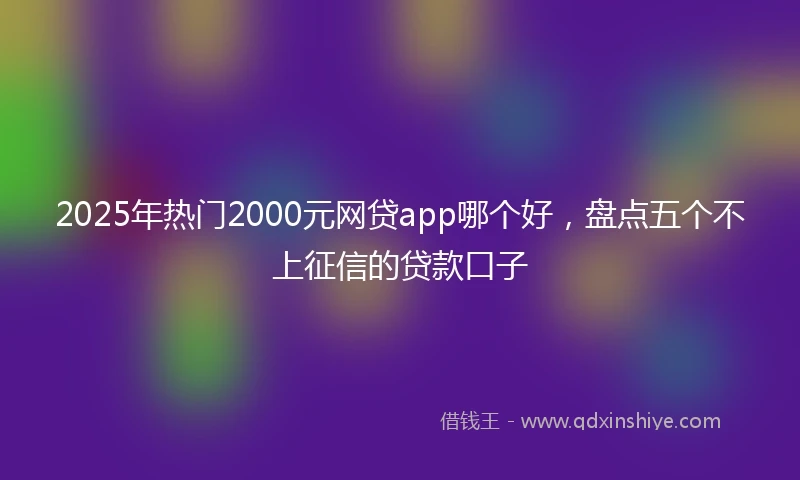 2025年热门2000元网贷app哪个好，盘点五个不上征信的贷款口子