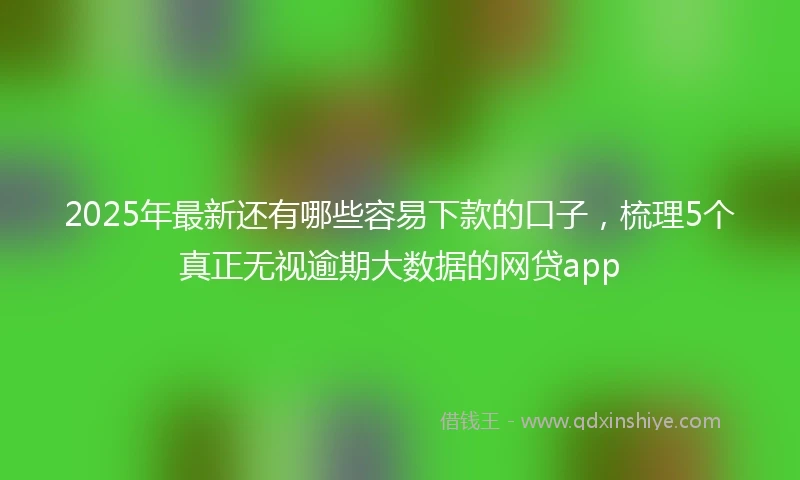 2025年最新还有哪些容易下款的口子，梳理5个真正无视逾期大数据的网贷app