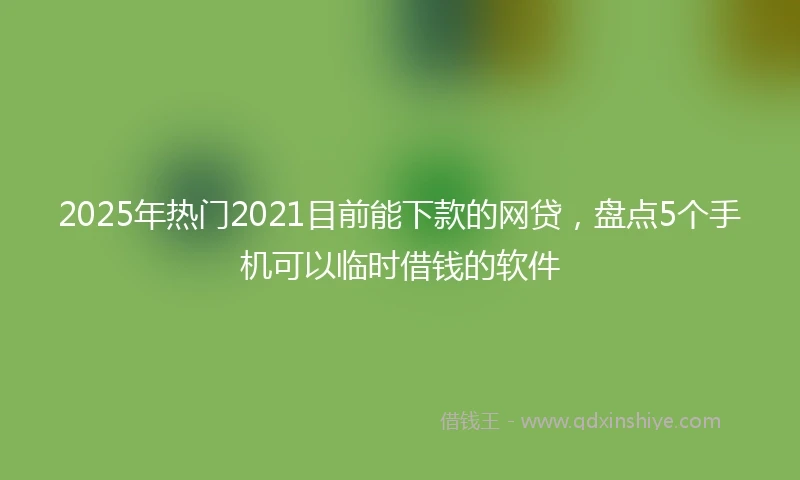 2025年热门2021目前能下款的网贷，盘点5个手机可以临时借钱的软件