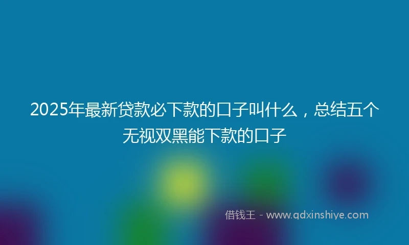 2025年最新贷款必下款的口子叫什么，总结五个无视双黑能下款的口子