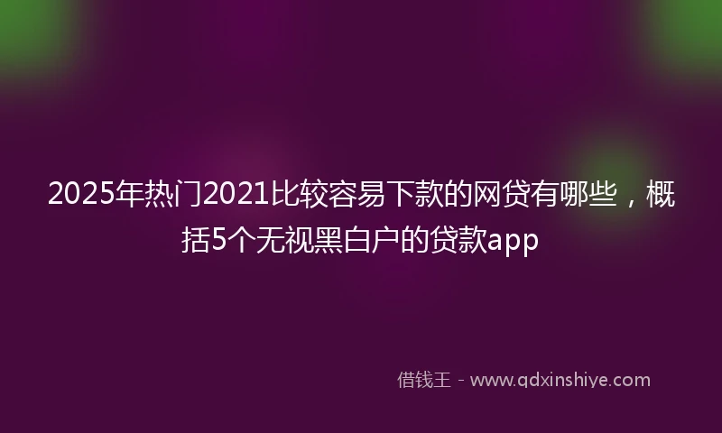 2025年热门2021比较容易下款的网贷有哪些，概括5个无视黑白户的贷款app