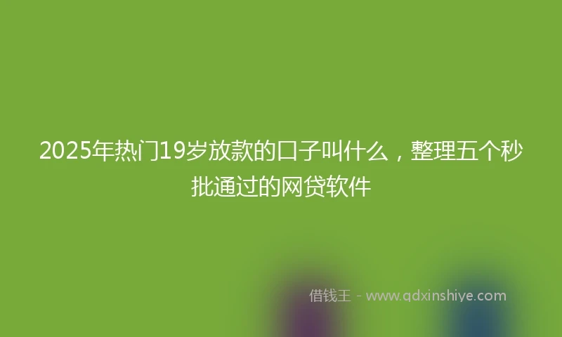 2025年热门19岁放款的口子叫什么，整理五个秒批通过的网贷软件