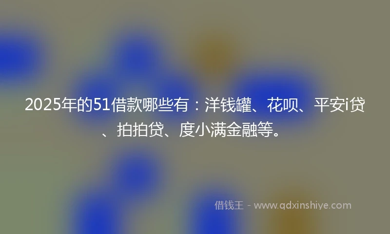 2025年的51借款哪些有：洋钱罐、花呗、平安i贷、拍拍贷、度小满金融等。