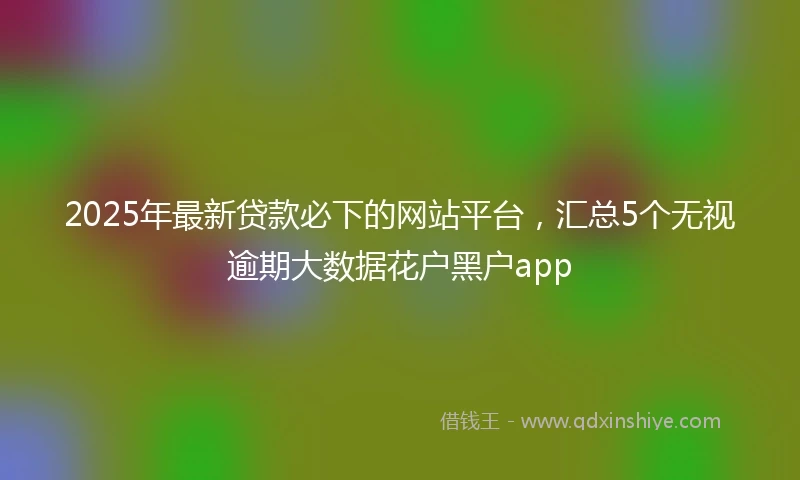2025年最新贷款必下的网站平台，汇总5个无视逾期大数据花户黑户app