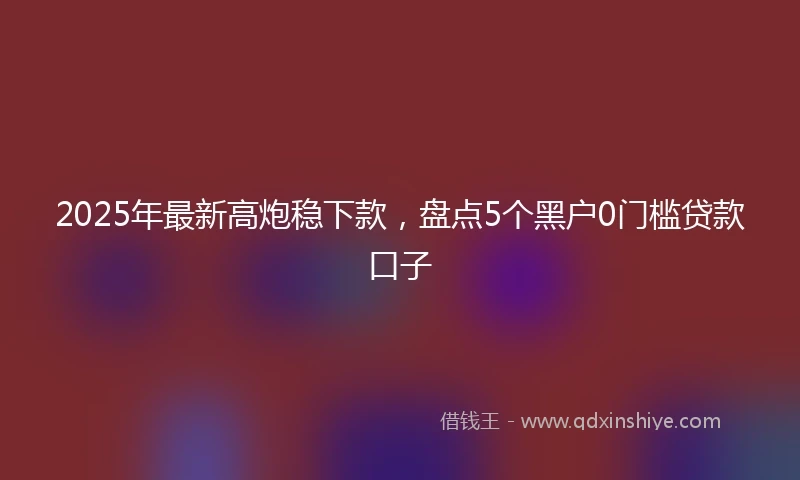 2025年最新高炮稳下款，盘点5个黑户0门槛贷款口子