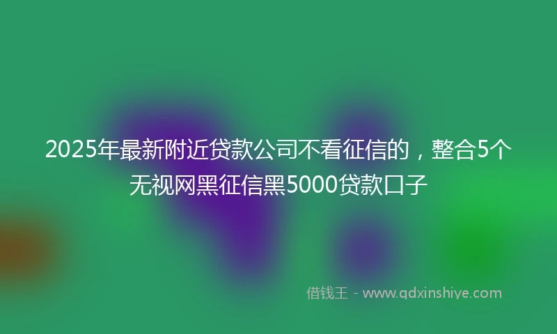 2025年最新附近贷款公司不看征信的，整合5个无视网黑征信黑5000贷款口子