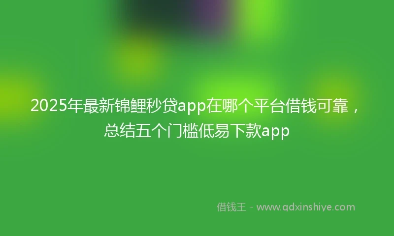 2025年最新锦鲤秒贷app在哪个平台借钱可靠，总结五个门槛低易下款app