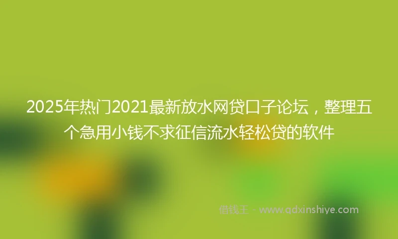 2025年热门2021最新放水网贷口子论坛，整理五个急用小钱不求征信流水轻松贷的软件