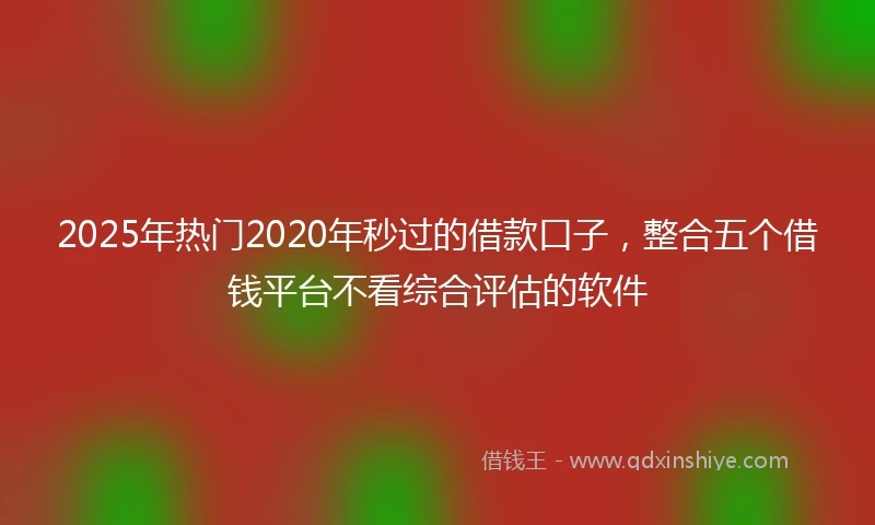 2025年热门2020年秒过的借款口子，整合五个借钱平台不看综合评估的软件