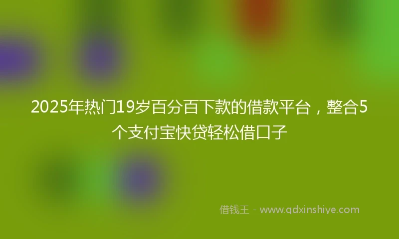 2025年热门19岁百分百下款的借款平台，整合5个支付宝快贷轻松借口子
