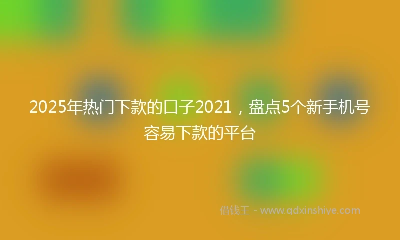 2025年热门下款的口子2021，盘点5个新手机号容易下款的平台