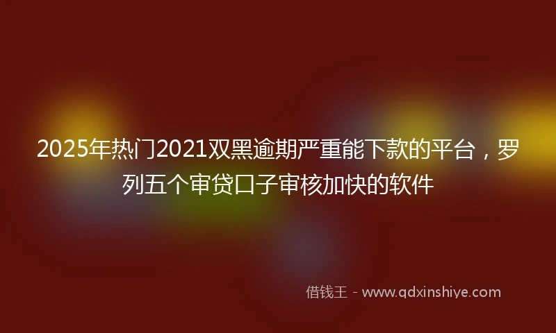 2025年热门2021双黑逾期严重能下款的平台，罗列五个审贷口子审核加快的软件