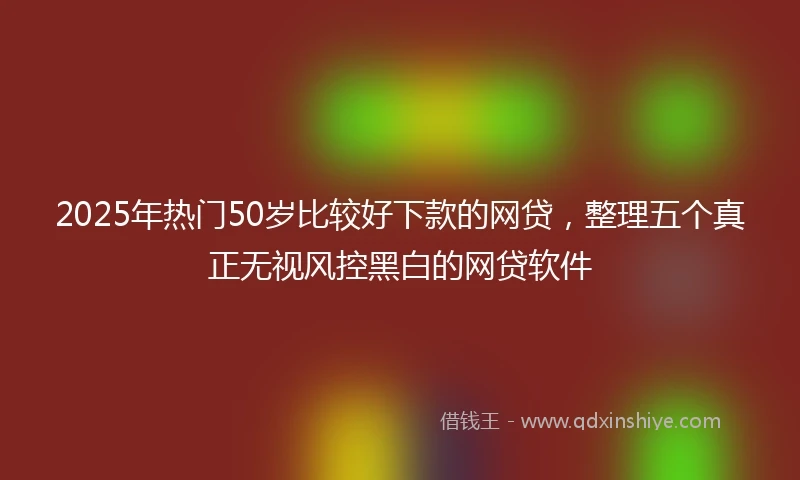 2025年热门50岁比较好下款的网贷，整理五个真正无视风控黑白的网贷软件