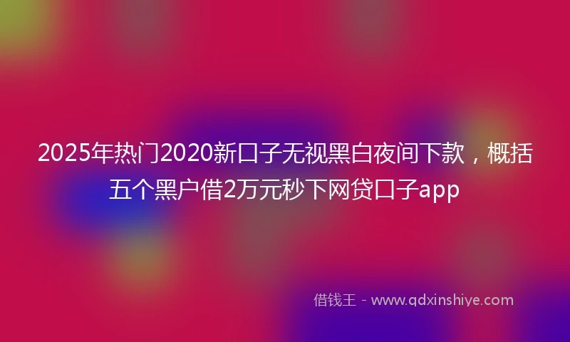 2025年热门2020新口子无视黑白夜间下款，概括五个黑户借2万元秒下网贷口子app