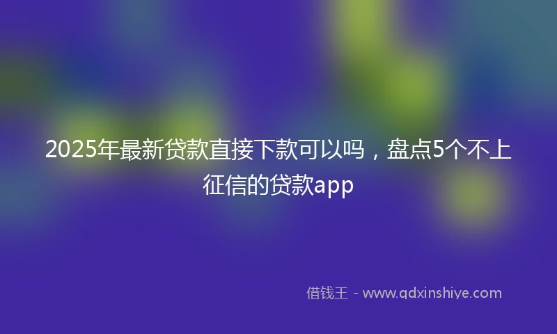 2025年最新贷款直接下款可以吗，盘点5个不上征信的贷款app