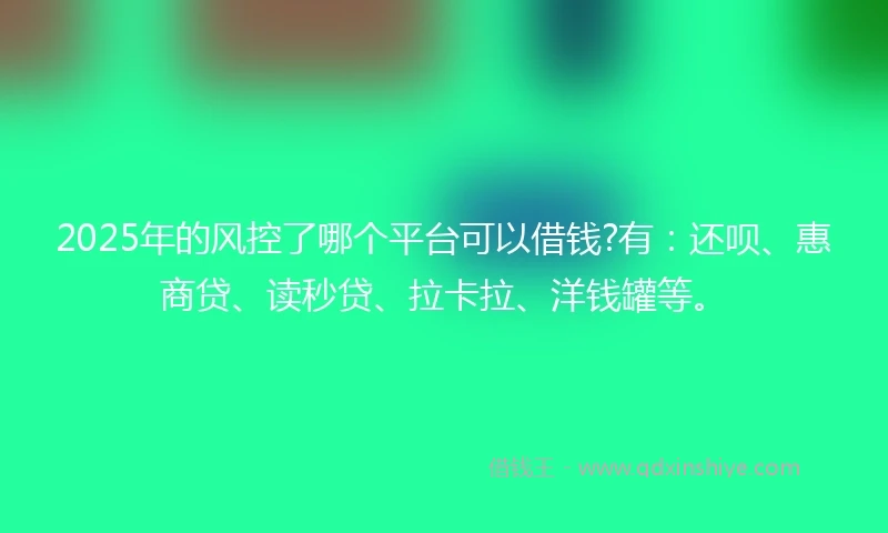 2025年的风控了哪个平台可以借钱?有：还呗、惠商贷、读秒贷、拉卡拉、洋钱罐等。