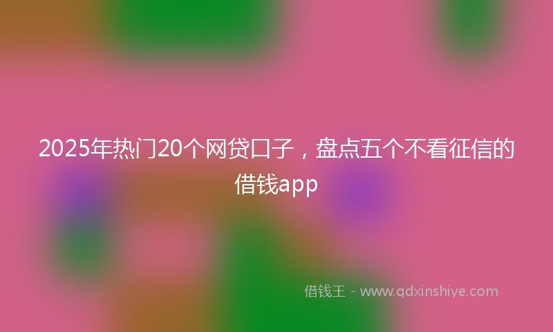 2025年热门20个网贷口子，盘点五个不看征信的借钱app