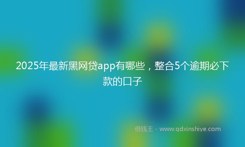 2025年最新黑网贷app有哪些，整合5个逾期必下款的口子