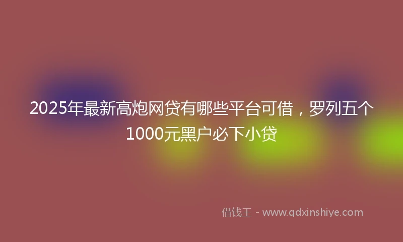 2025年最新高炮网贷有哪些平台可借，罗列五个1000元黑户必下小贷