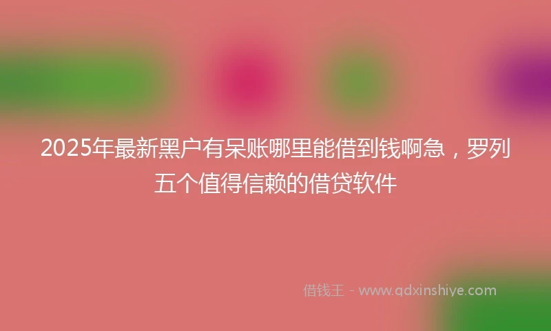2025年最新黑户有呆账哪里能借到钱啊急，罗列五个值得信赖的借贷软件