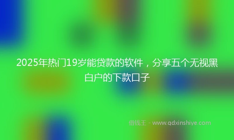 2025年热门19岁能贷款的软件，分享五个无视黑白户的下款口子