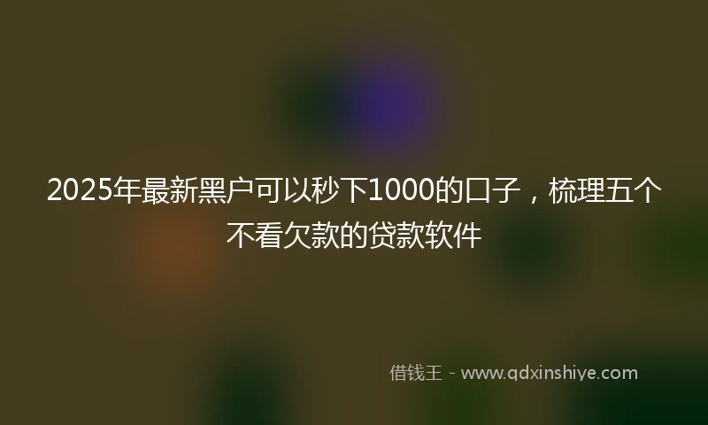 2025年最新黑户可以秒下1000的口子，梳理五个不看欠款的贷款软件