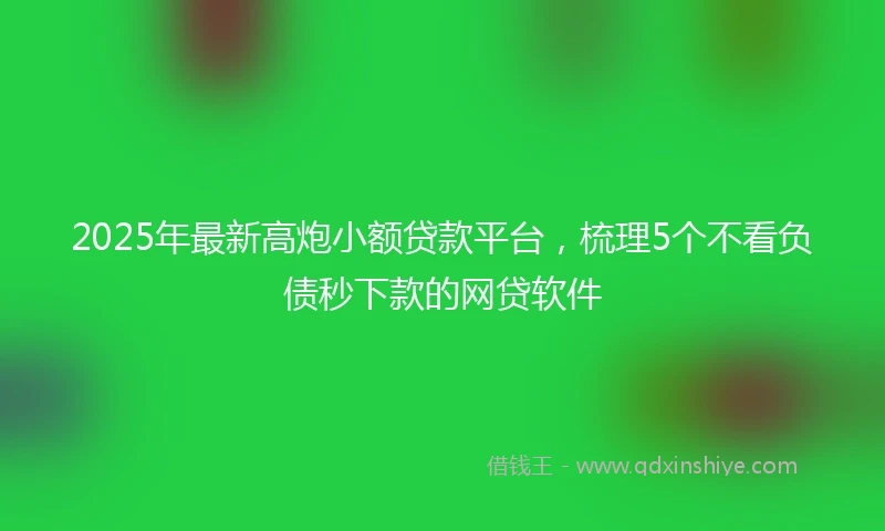 2025年最新高炮小额贷款平台，梳理5个不看负债秒下款的网贷软件