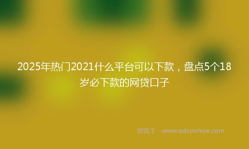 2025年热门2021什么平台可以下款，盘点5个18岁必下款的网贷口子