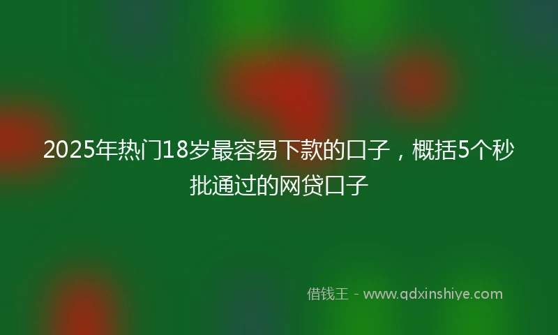 2025年热门18岁最容易下款的口子，概括5个秒批通过的网贷口子