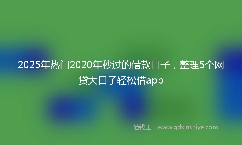 2025年热门2020年秒过的借款口子，整理5个网贷大口子轻松借app