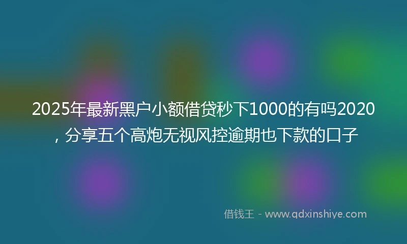 2025年最新黑户小额借贷秒下1000的有吗2020，分享五个高炮无视风控逾期也下款的口子
