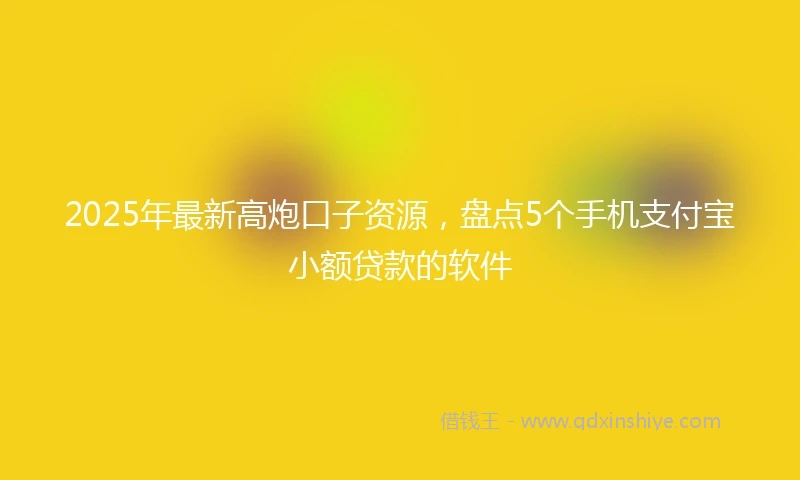 2025年最新高炮口子资源，盘点5个手机支付宝小额贷款的软件