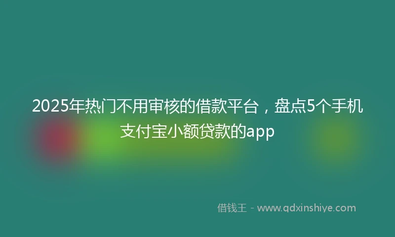 2025年热门不用审核的借款平台，盘点5个手机支付宝小额贷款的app