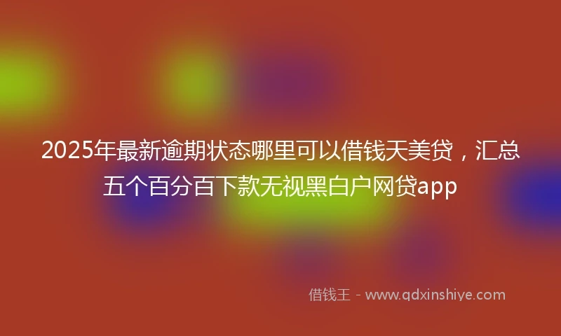 2025年最新逾期状态哪里可以借钱天美贷，汇总五个百分百下款无视黑白户网贷app
