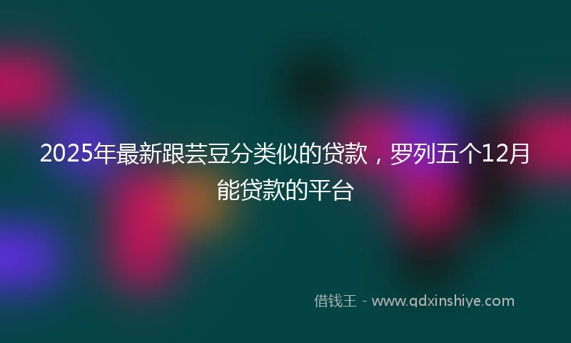 2025年最新跟芸豆分类似的贷款，罗列五个12月能贷款的平台
