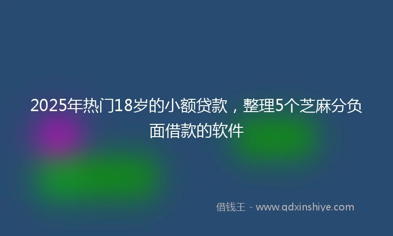 2025年热门18岁的小额贷款，整理5个芝麻分负面借款的软件
