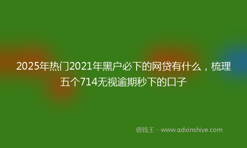 2025年热门2021年黑户必下的网贷有什么，梳理五个714无视逾期秒下的口子