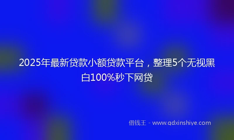2025年最新贷款小额贷款平台，整理5个无视黑白100%秒下网贷