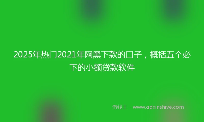 2025年热门2021年网黑下款的口子，概括五个必下的小额贷款软件