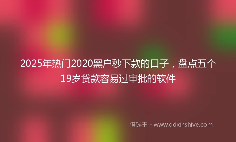 2025年热门2020黑户秒下款的口子，盘点五个19岁贷款容易过审批的软件