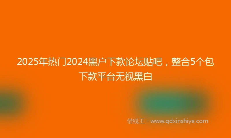 2025年热门2024黑户下款论坛贴吧，整合5个包下款平台无视黑白