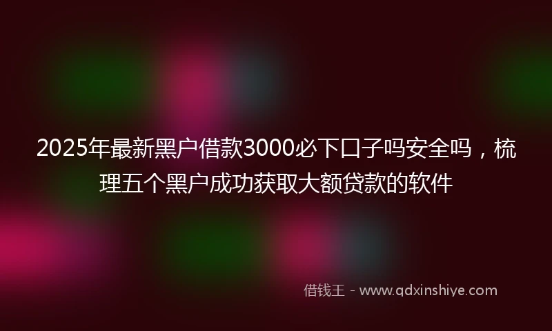 2025年最新黑户借款3000必下口子吗安全吗，梳理五个黑户成功获取大额贷款的软件
