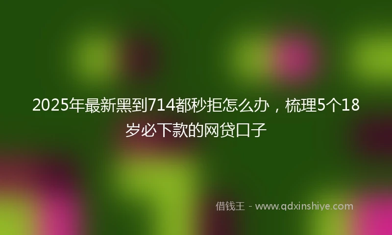 2025年最新黑到714都秒拒怎么办，梳理5个18岁必下款的网贷口子